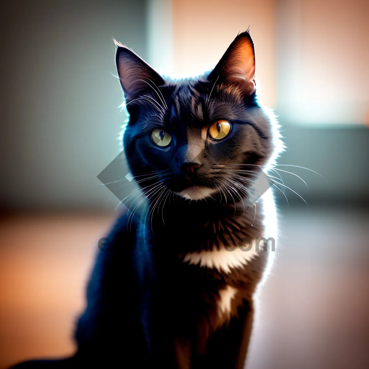 Picture of Charming Gray Kitty with Curious Eyes