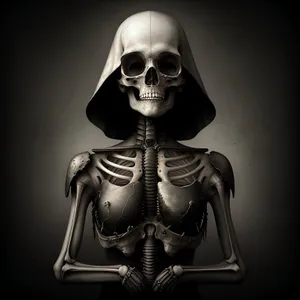 Anatomical Skeleton Bust: Scientific 3D Skull Sculpture