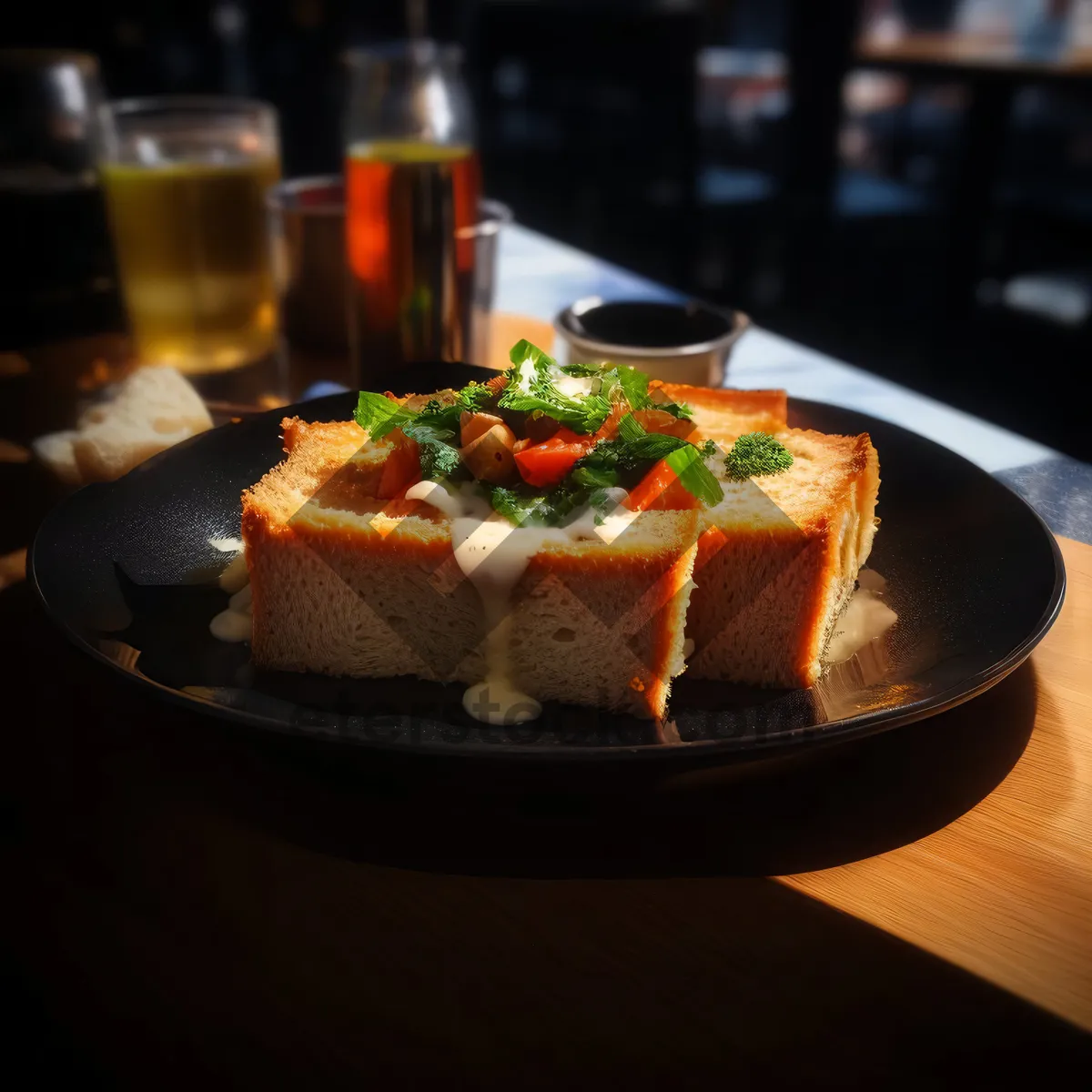 Picture of Delicious Gourmet Dinner Plate with Fresh Salad