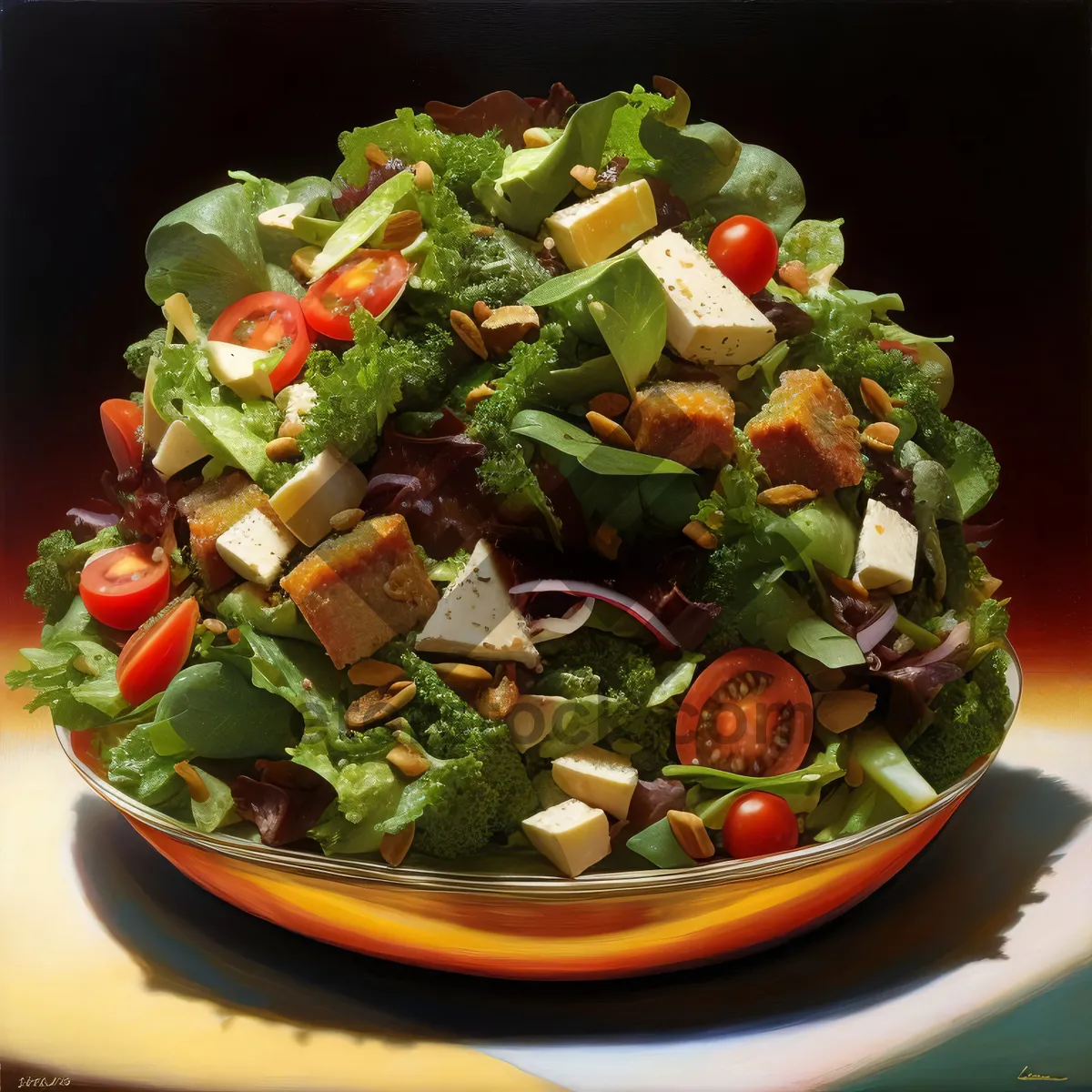 Picture of Delicious Vegetarian Salad with Fresh Veggies