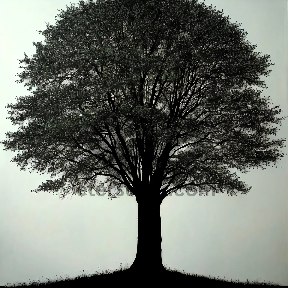 Picture of Serene Oak Tree in Summer Landscape