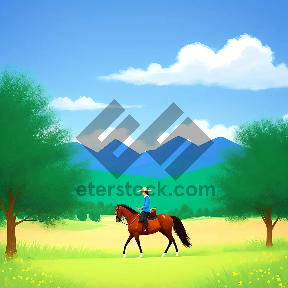 Picture of Serene Countryside Sunset Over Rolling Meadows