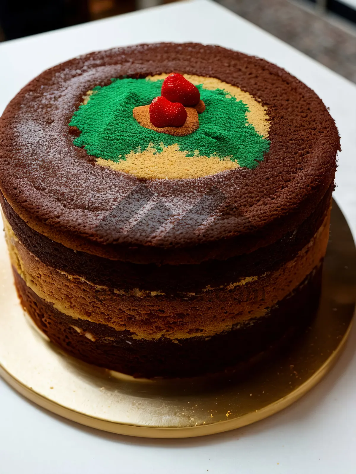 Picture of Delicious Chocolate Cake Slice with Sombrero Hat