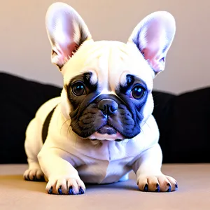 Playful Purebred Bulldog Puppy in Studio Portraits