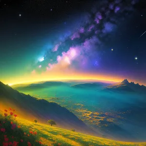 Galactic Night Sky: Celestial Fantasy Wallpaper