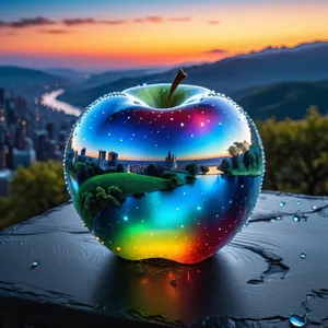 Fresh Juicy Apples, Healthy Diet Eating Fruit Image