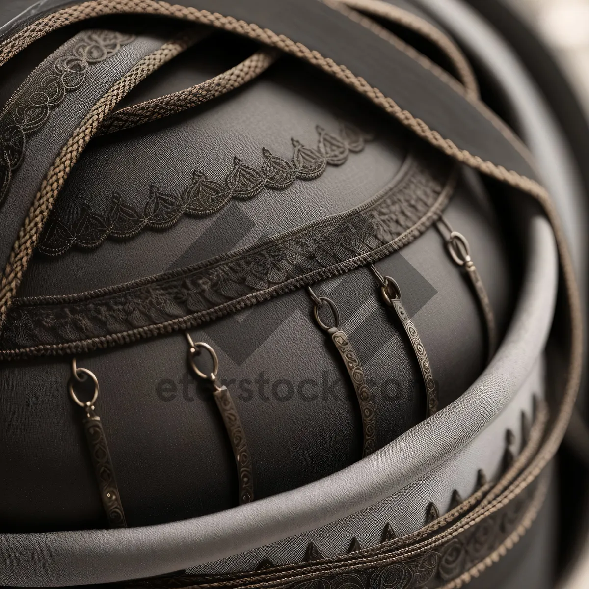 Picture of Black Leather Rugby Ball with Lace Detail