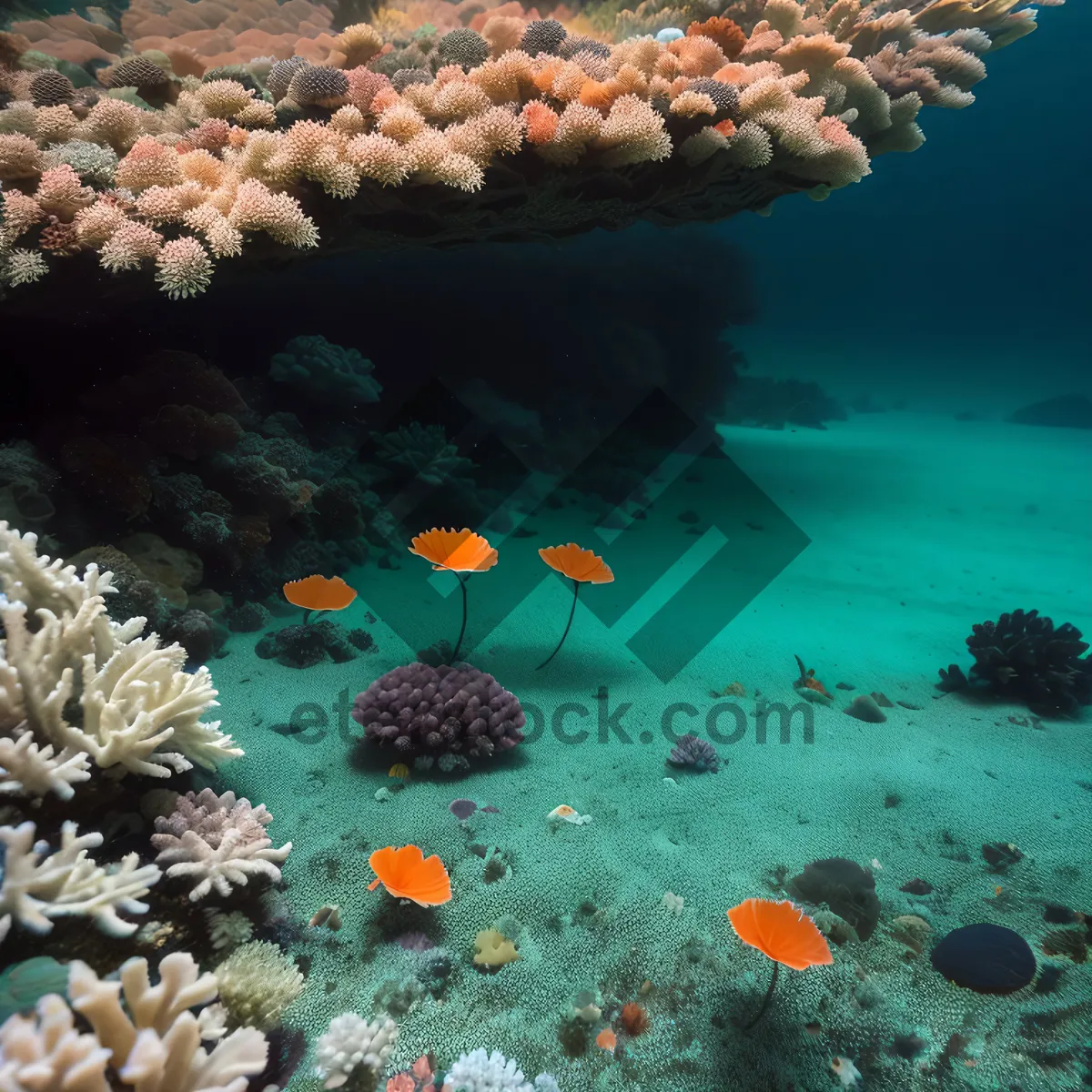 Picture of Vibrant Coral Reef Teeming with Marine Life