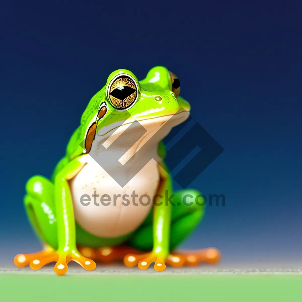 Picture of Bulging-eyed Tree Frog Perched on Tree