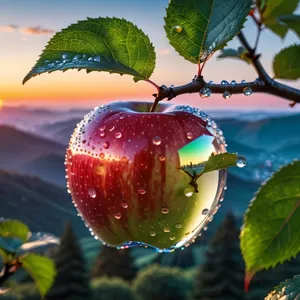 Fresh Strawberry on Green Leaf - Healthy Delicious Fruit
