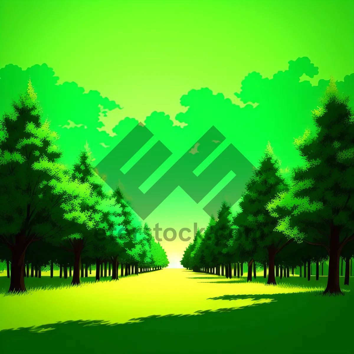 Picture of Idyllic Summer Countryside with Reflecting Lake