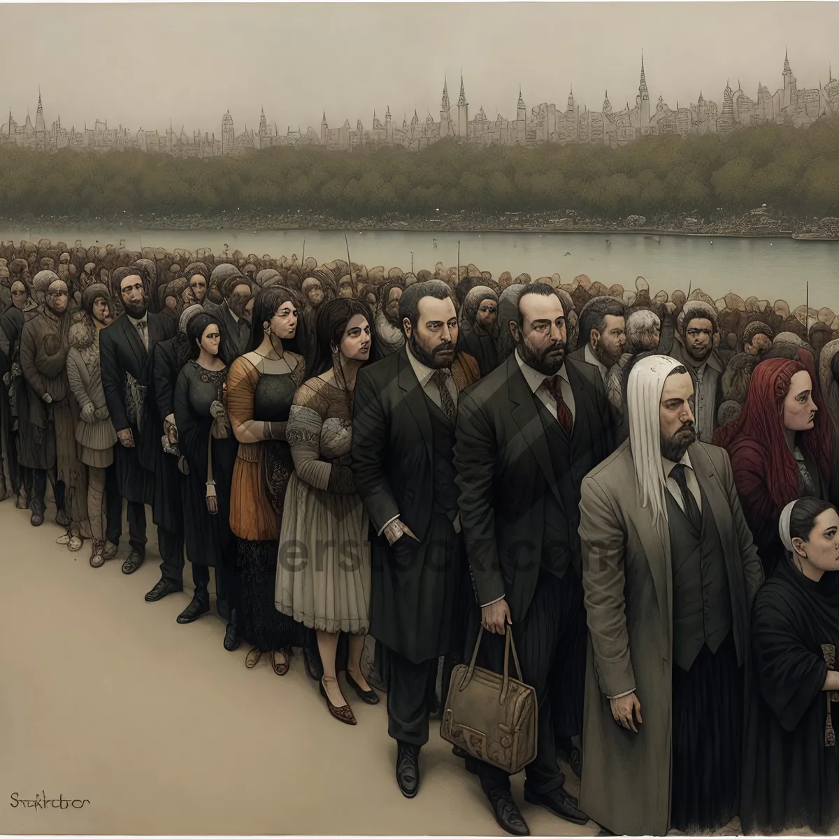 Picture of Academic Group in Mortarboards and Gowns