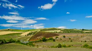 Scenic mountain landscape under summer sky