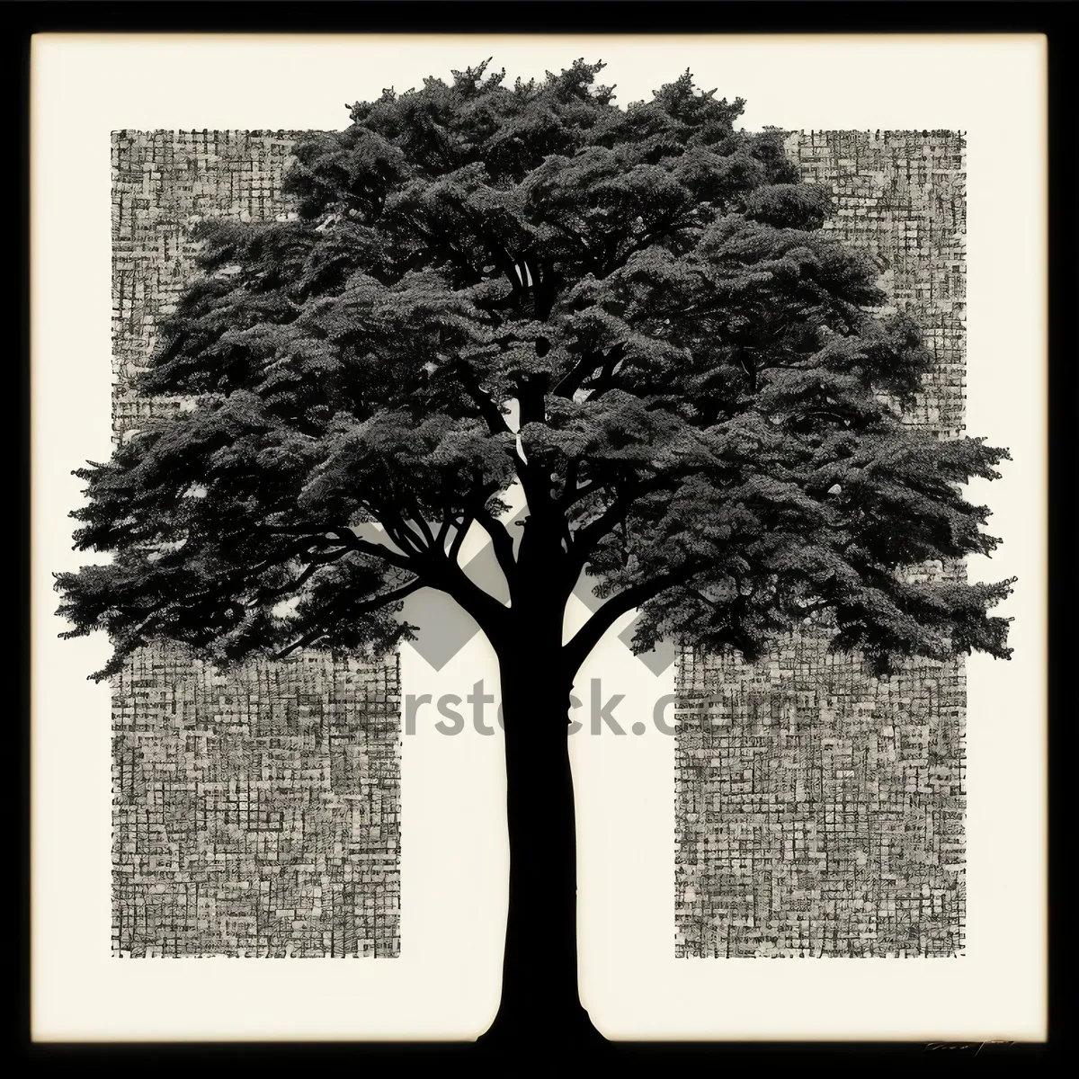 Picture of Black Tree Silhouette: Creative Graphic Artwork for Decor