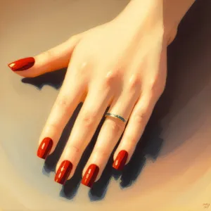 Manicured Hands with Elegantly Painted Nails