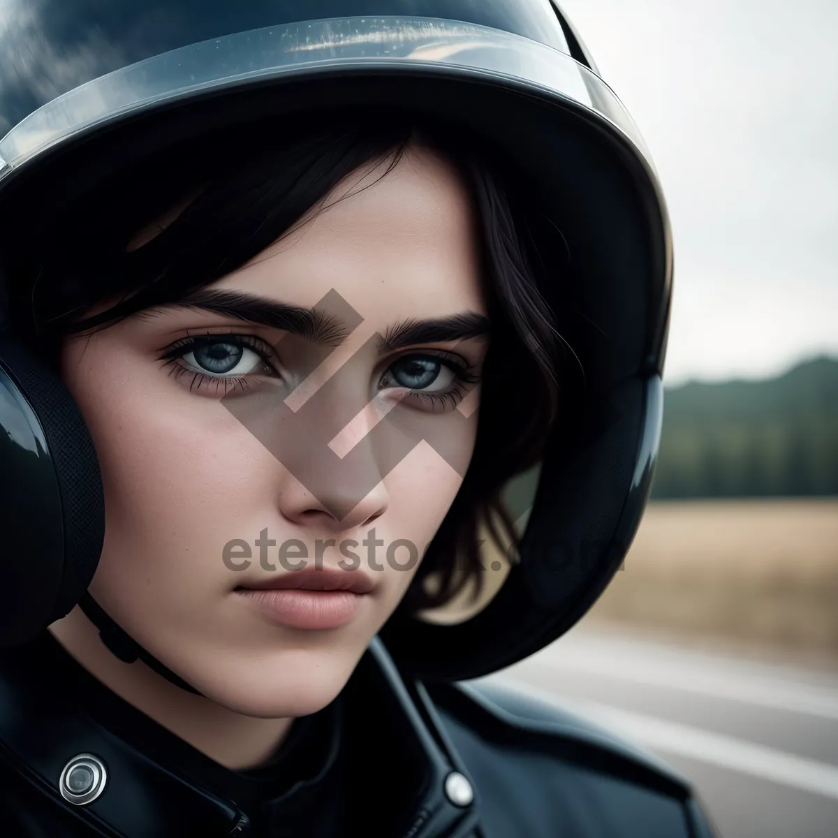 Picture of Smiling businesswoman wearing headset for customer service.