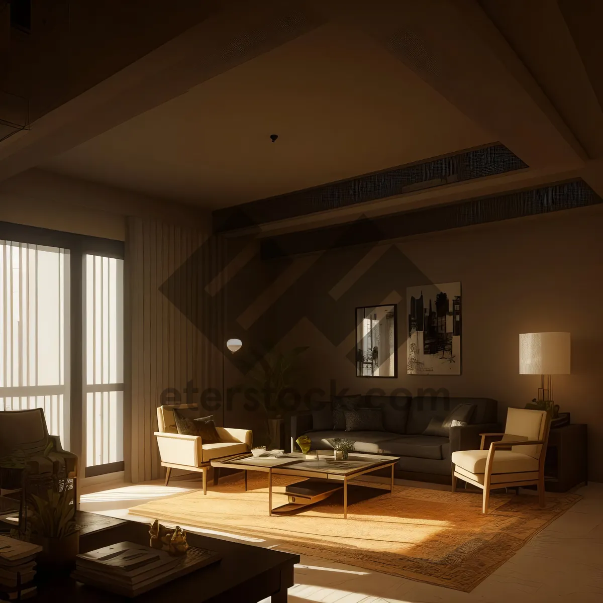 Picture of Modern Luxury Restaurant Interior Design with Stylish Furniture