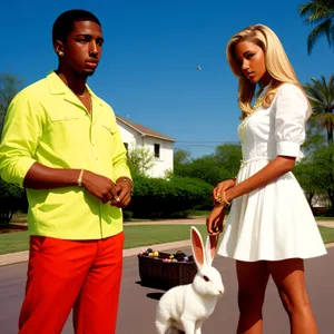 Happy senior couple and their beloved dog enjoying summer outdoors