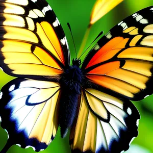 Vibrant Monarch Butterfly and Viola Flower Dance