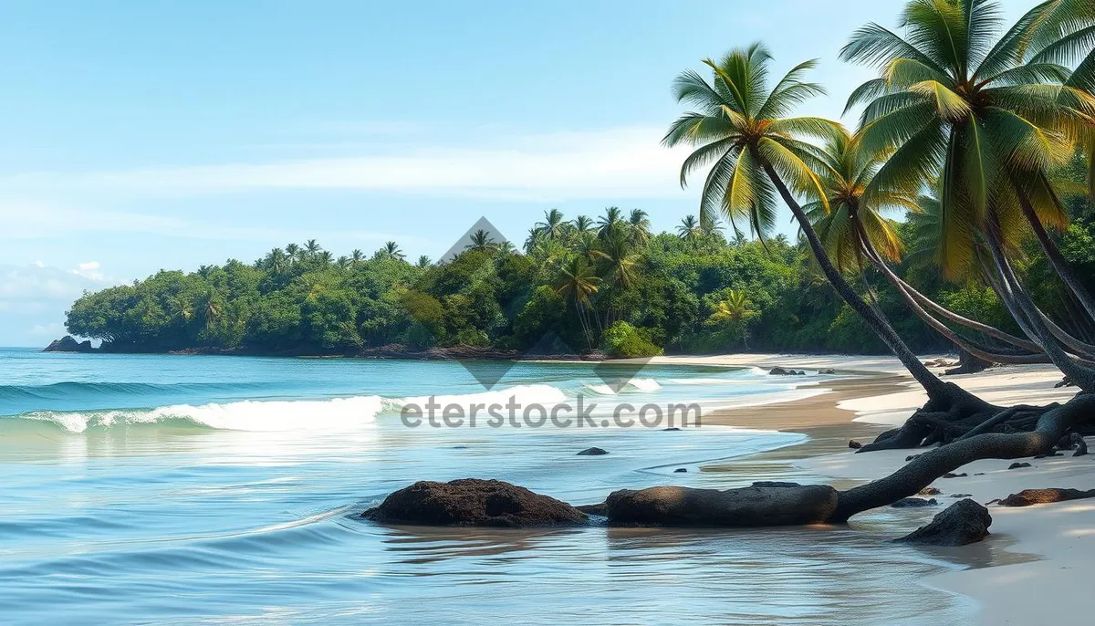 Picture of Tropical Paradise Beach Resort Relaxation Scene.