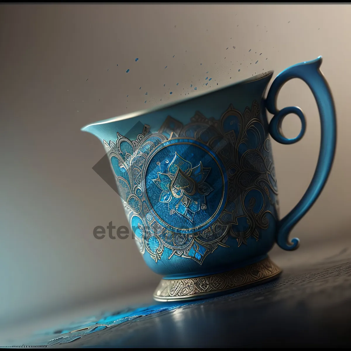 Picture of Hot Beverage in Glass Teapot with Cup