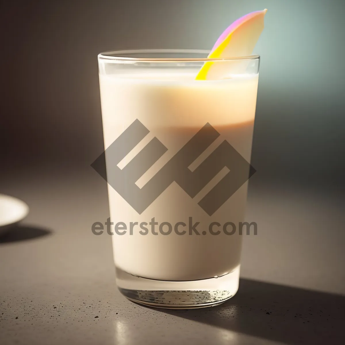 Picture of Refreshing Eggnog Drink with Fruit and Candle