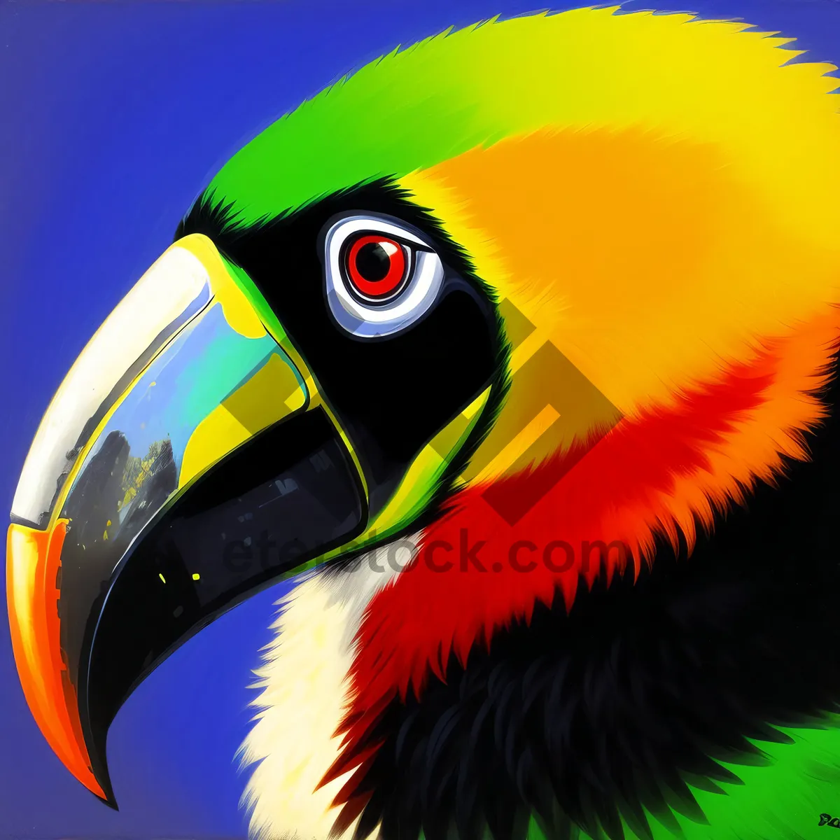 Picture of Vibrant Toucan in a Colorful Tropical Paradise