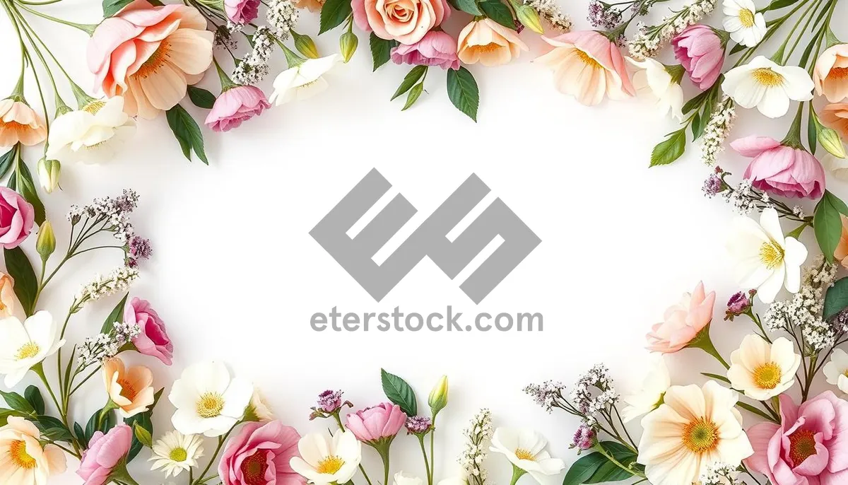 Picture of Floral Summer Branch Decoration Pattern in Retro Style