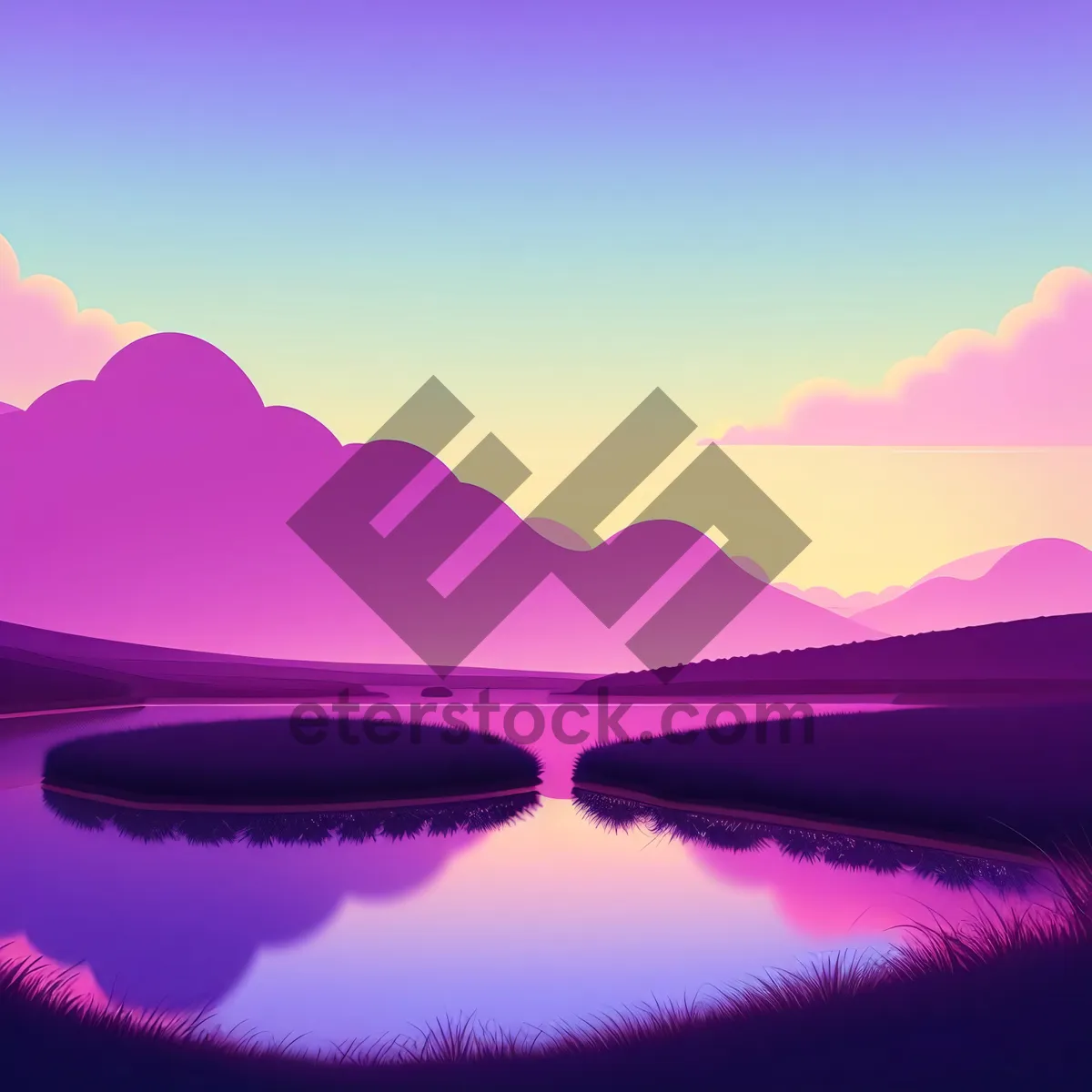 Picture of Vibrant Sunset over the Serene Seascape