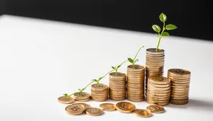 Stack of gold coins in bamboo container