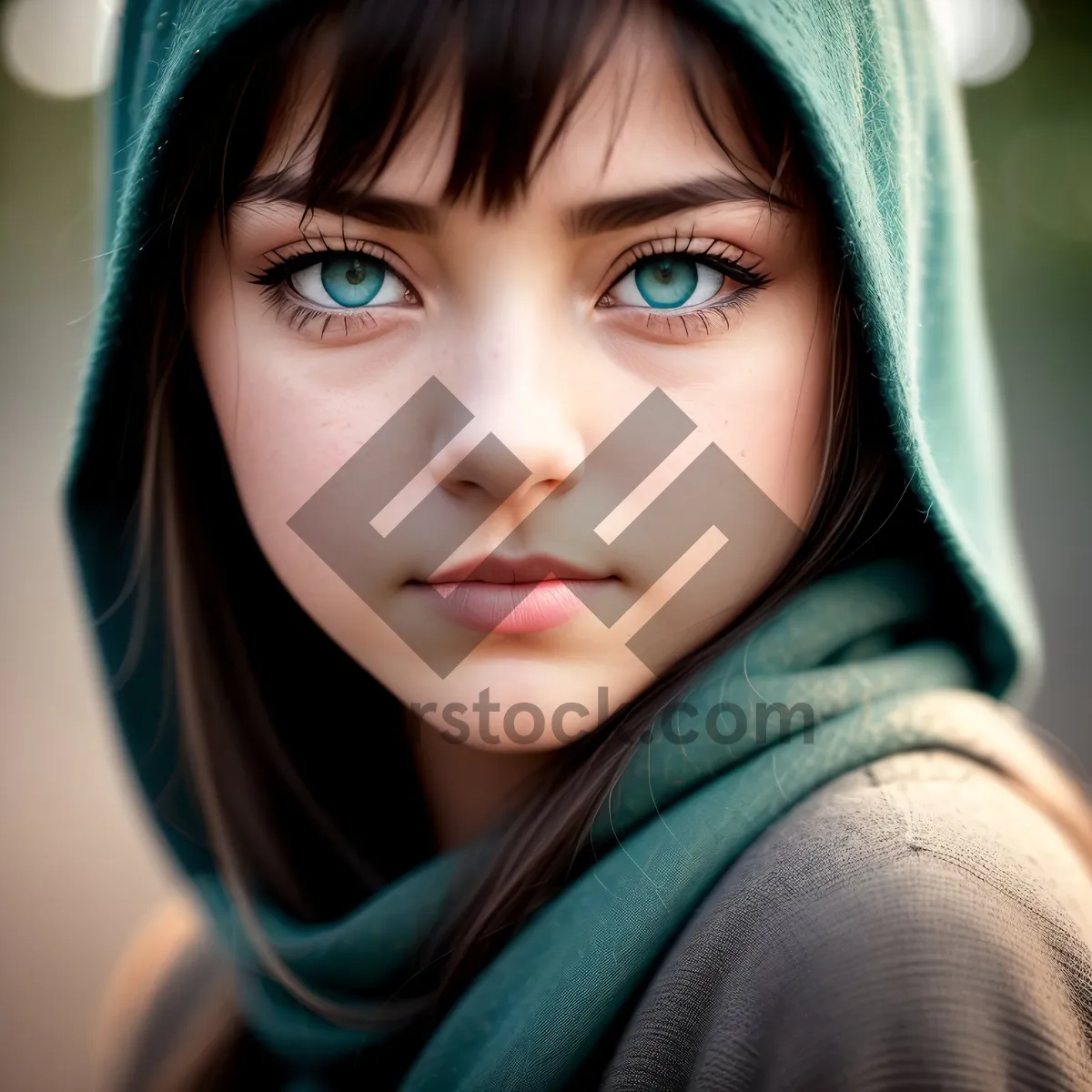 Picture of Smiling Brunette Model with Attractive Look