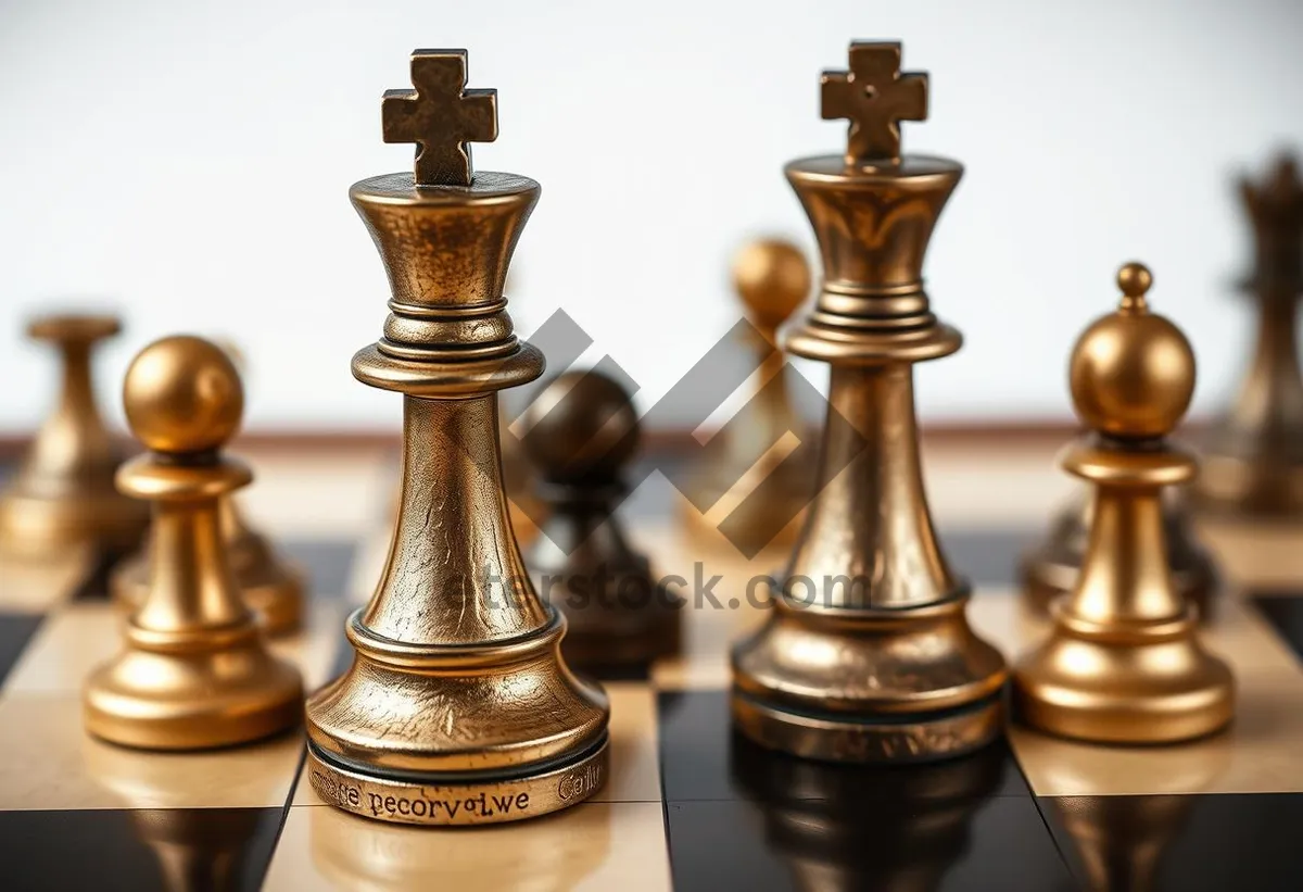 Picture of Strategic battle on wooden chessboard - Game of Kings