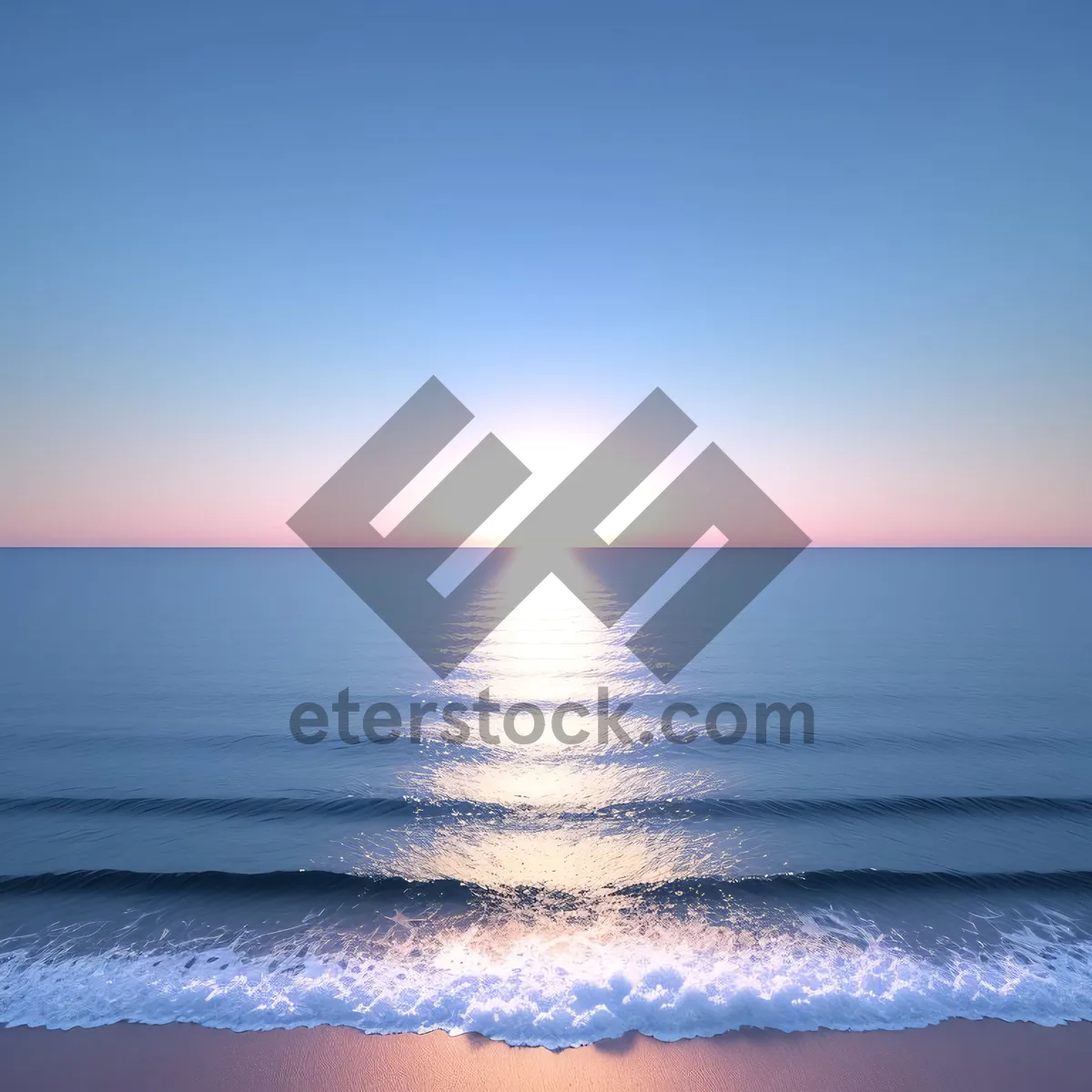 Picture of Tranquil Sunset Reflection on Tropical Ocean Beach