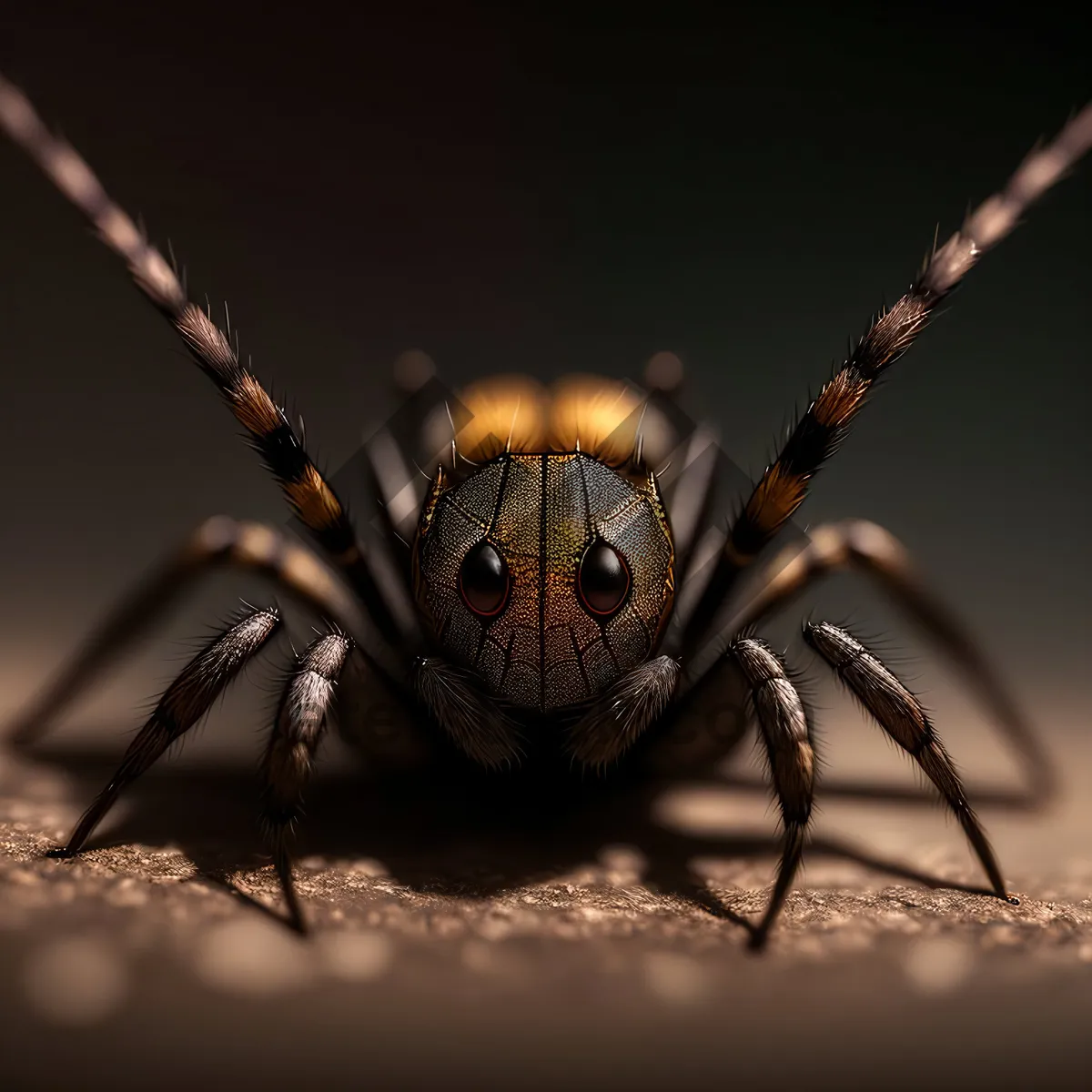 Picture of Creepy black arachnid with long legs