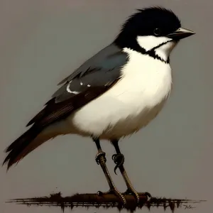 Wild Magpie Bird with Striking Black Feathers