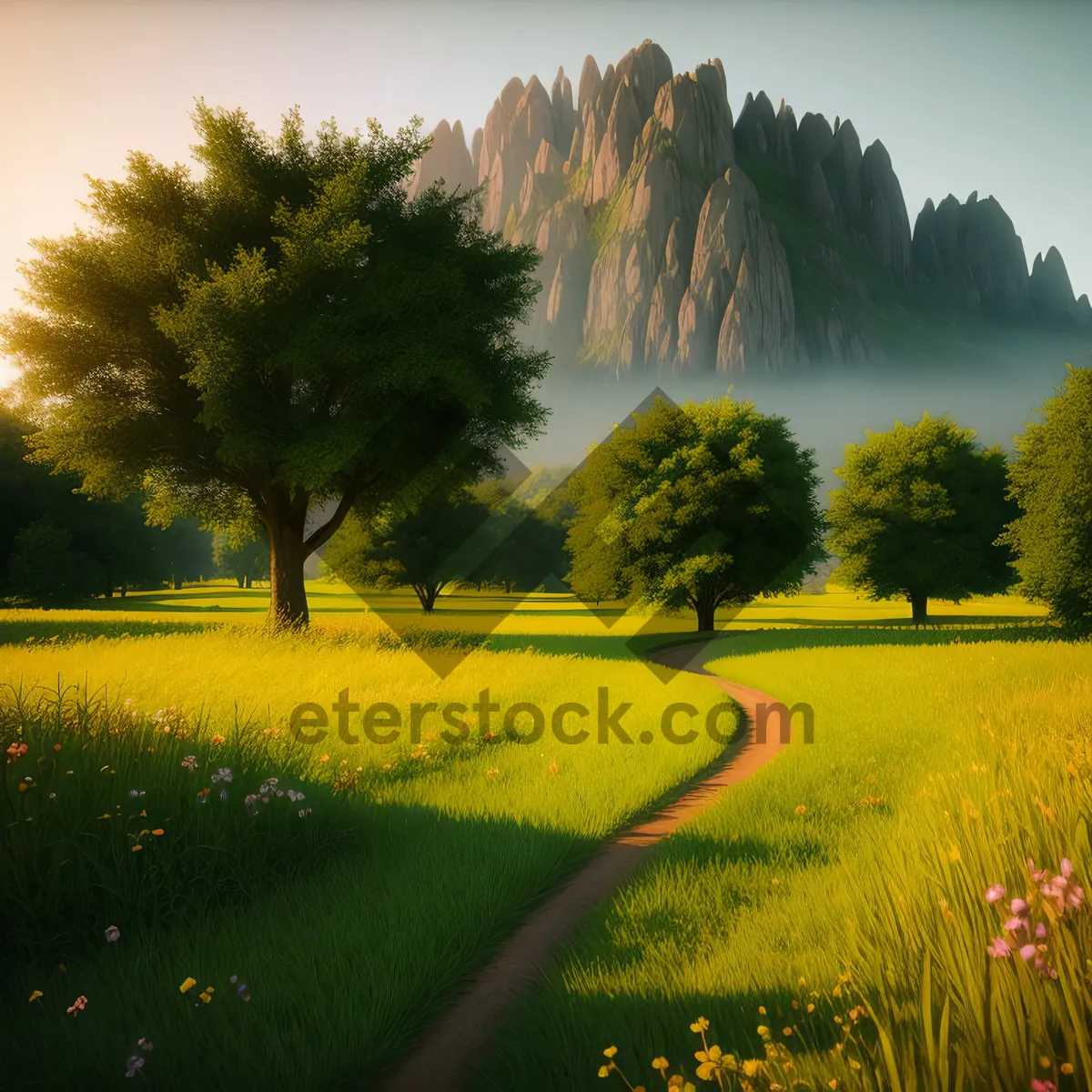 Picture of Golden Harvest: Rapeseed Fields in Rural Landscape