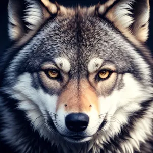 Majestic Timber Wolf showcasing fierce gaze and beautiful fur.