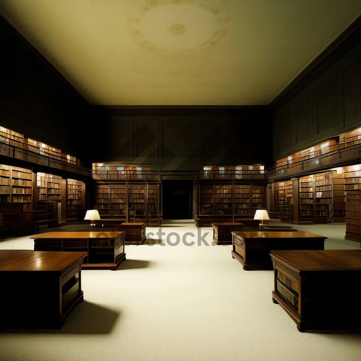 Picture of Modern Restaurant Interior with Luxurious Furniture and Wood Accents