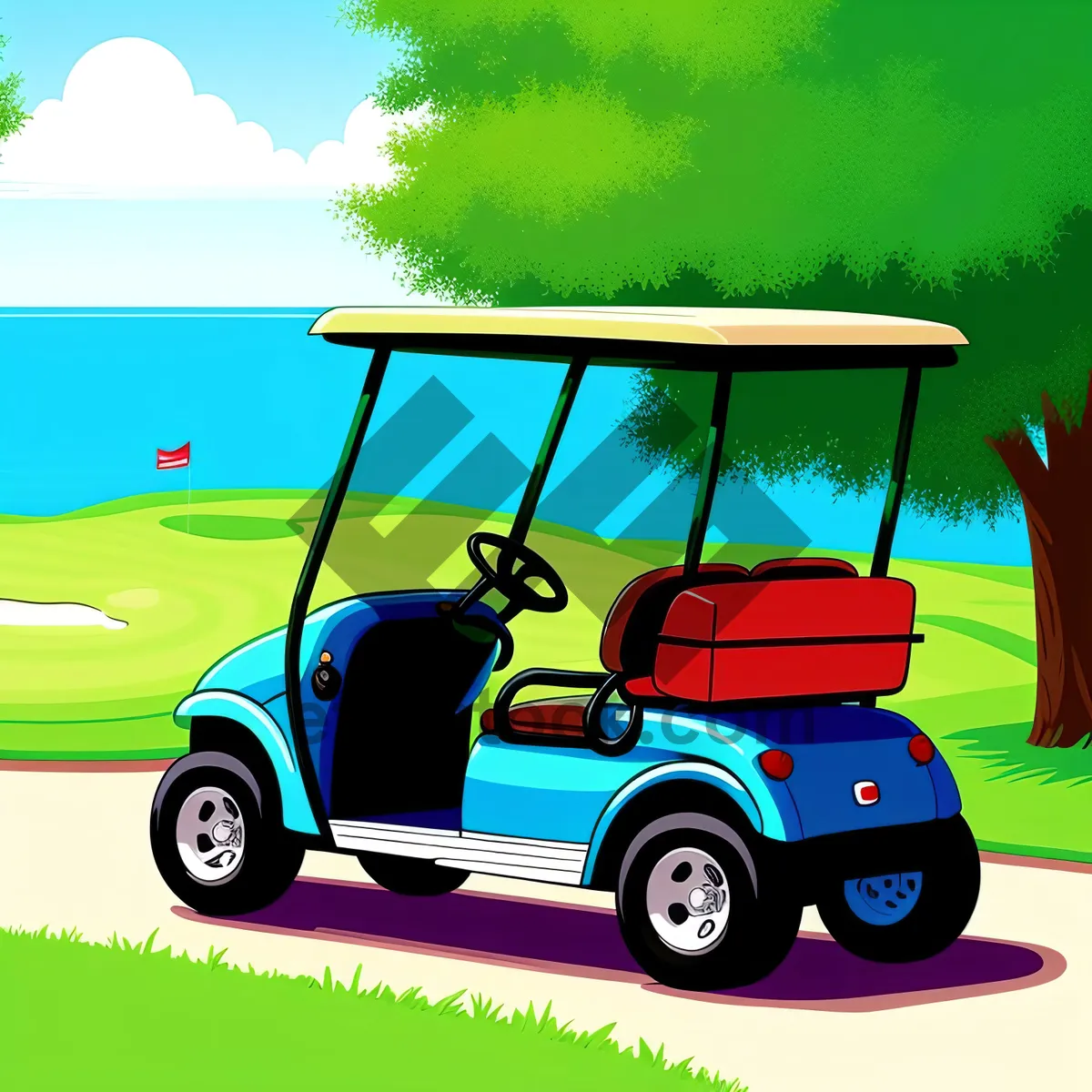 Picture of Golf Cart Speeding on the Course