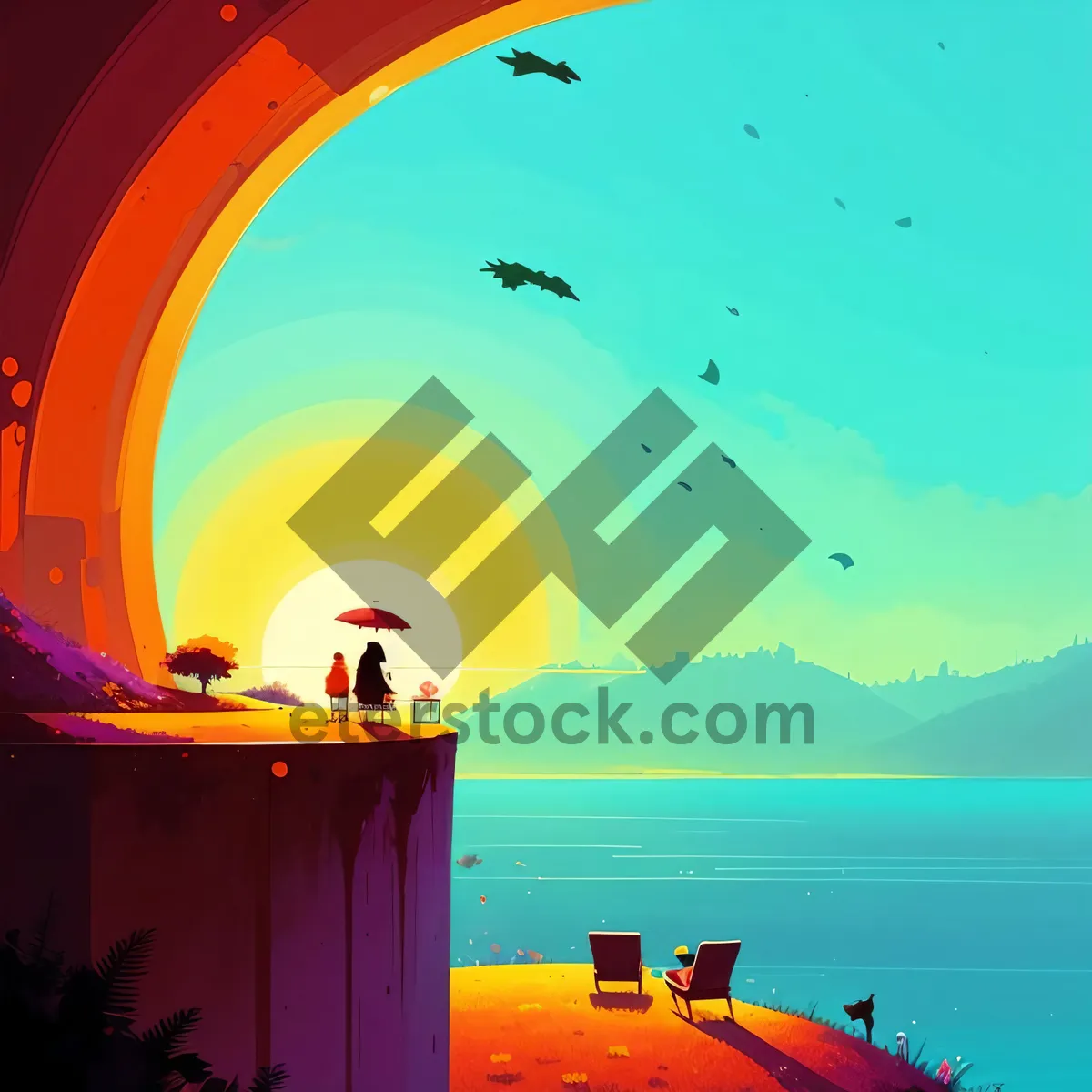 Picture of Serenity by the Shore: A Captivating Coastal Sunset