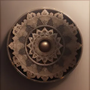 Gong Shield: Exquisite Circle Design with Arabesque Accents