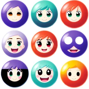 Cartoon Eyebrow Icons Set for Web Buttons