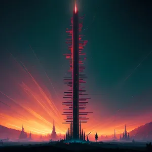 Skyline Power Towers at Sunset