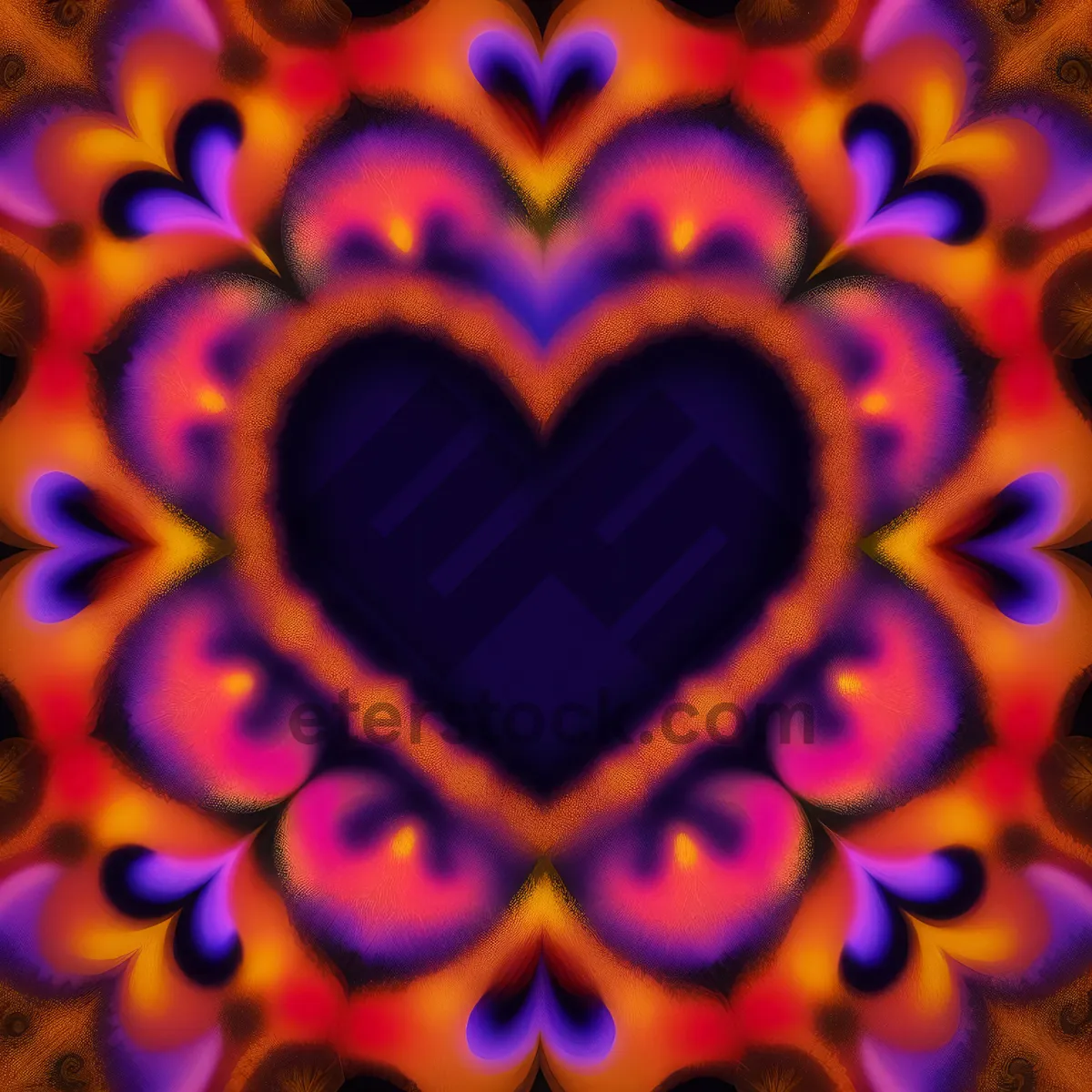 Picture of Vibrant Pumpkin Abstract Design with Kaleidoscope Patterns