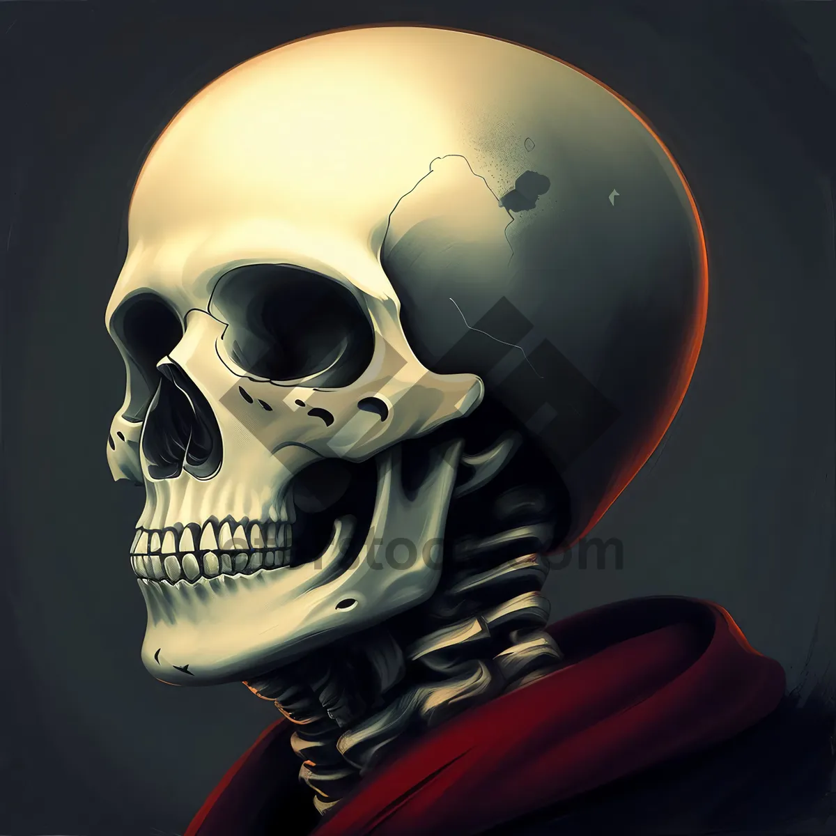 Picture of Spooky Skeleton Head Bust - Bone-chilling Pirate Sculpture