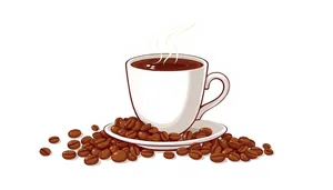 Scrumptious Breakfast Plate with Steaming Hot Coffee