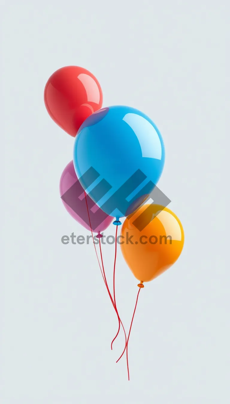 Picture of Colorful Party Balloons Floating in the Air