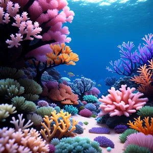 Colorful Coral Reef Life in Sunlit Waters