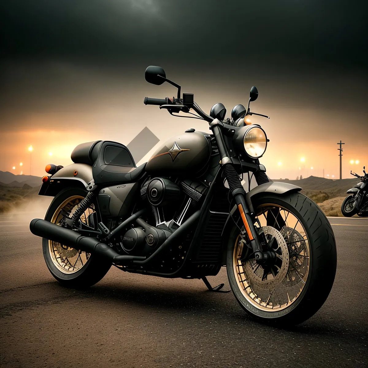 Picture of Speedy Motorbike with Sidecar Zipping on Road