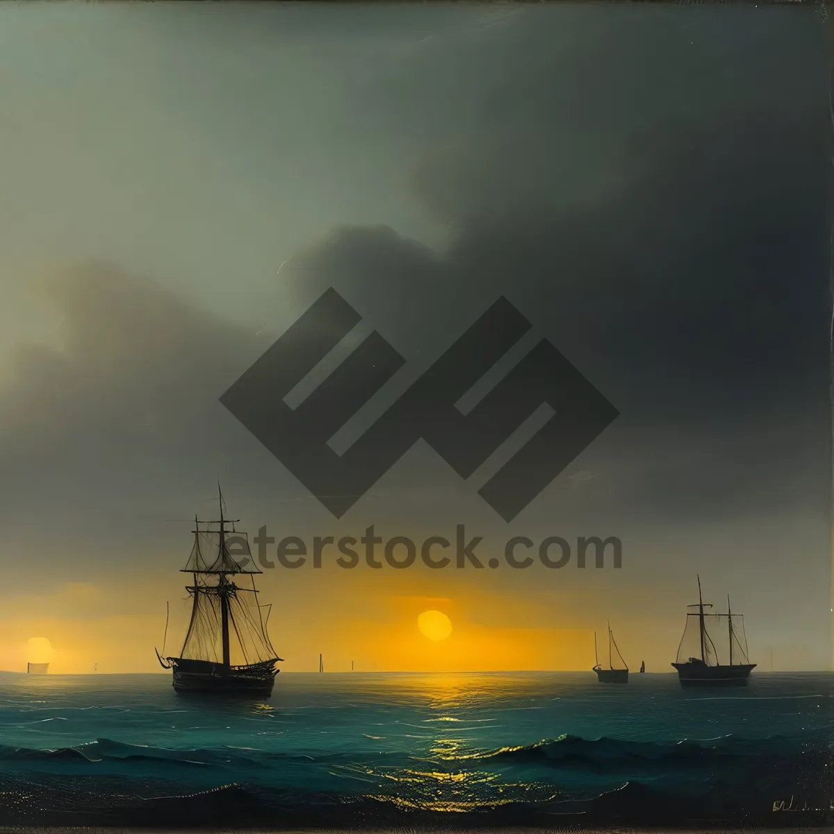 Picture of Sunset Sail: Nautical Pirate Ship in Harbor